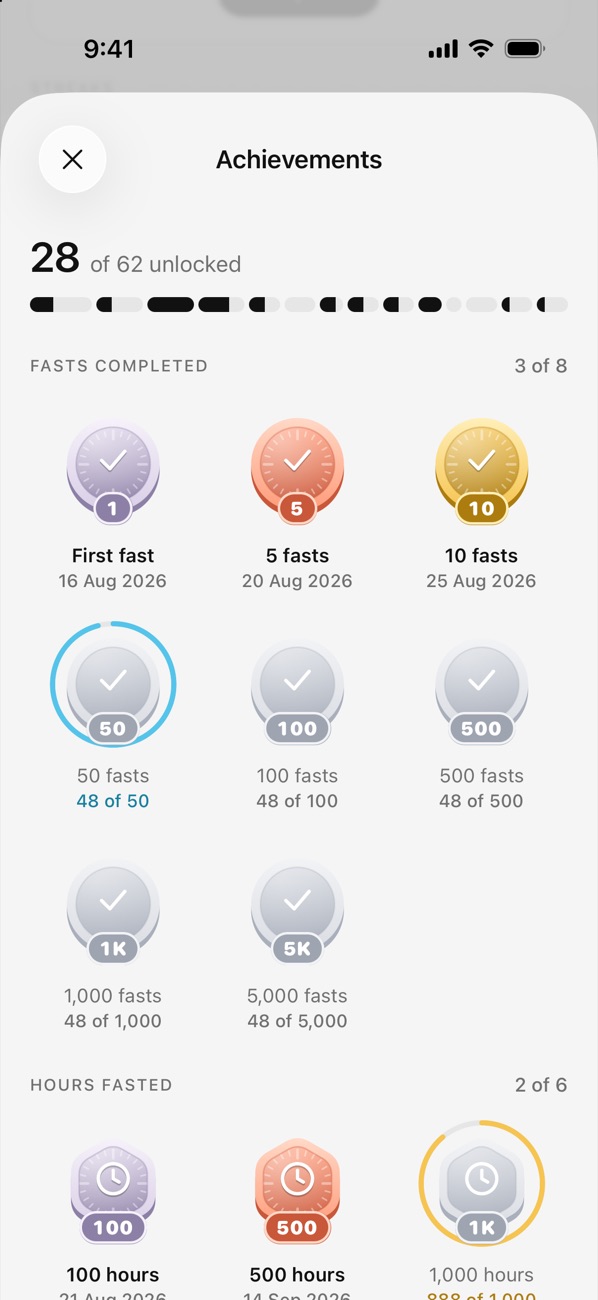 Faaast Achievements screen
